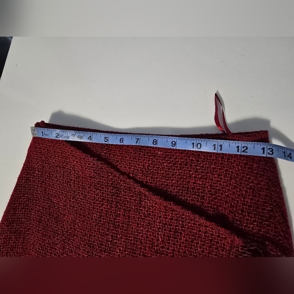 Butterfly Red Tweed Wrap Fringe Skirt S - Picture 8 of 9